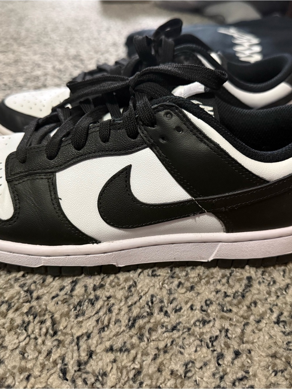 Nike Black and White Dunk Low Sneakers